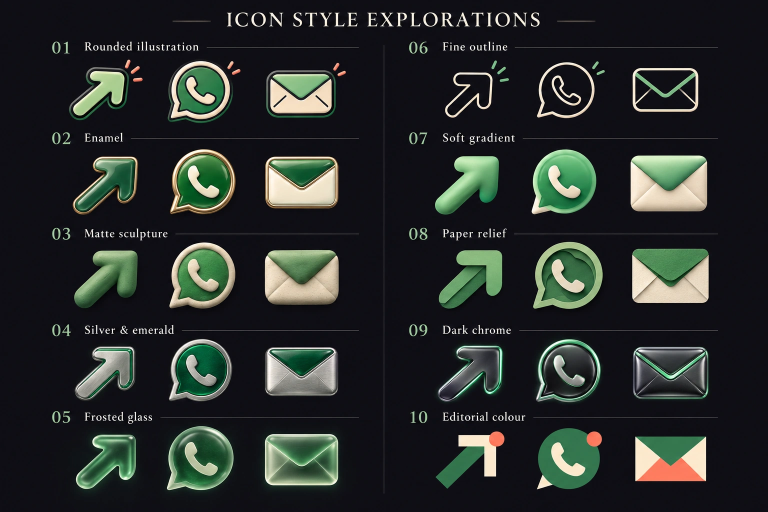 Ten icon styles