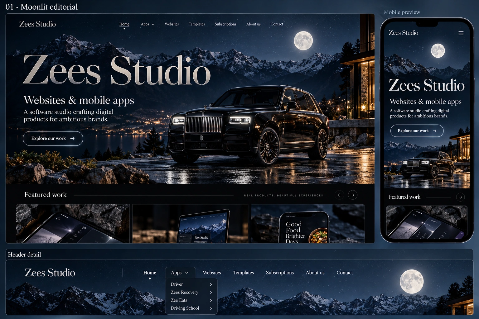 01 · Moonlit editorial